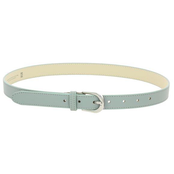 4691- Women Genuine Italian Leather Belt Luna, Made In France- Gray Green, main image 6